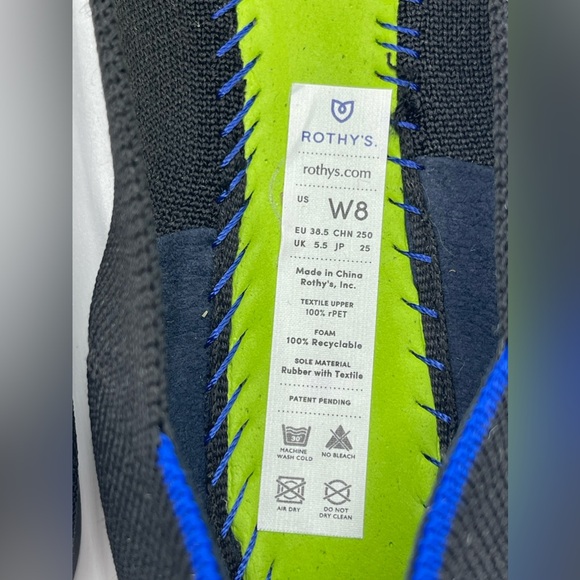 Rothys Womens 8 The Point Flats Black Knit Pointed Toe Slip On Shoes Washable - Picture 11 of 11